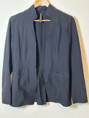 Athleta Black Open-Front Blazer with Minimal Collar